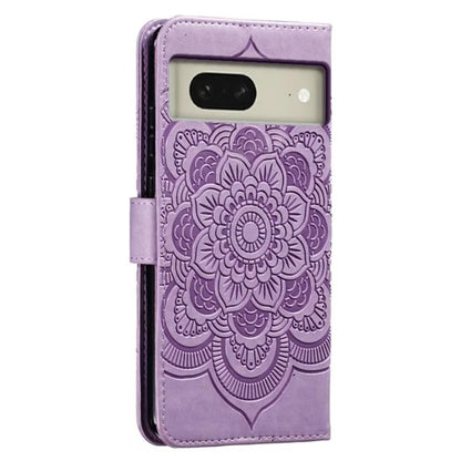 For Google Pixel 8 Case PU Leather Mandala Imprinted Design Wallet Phone Cover