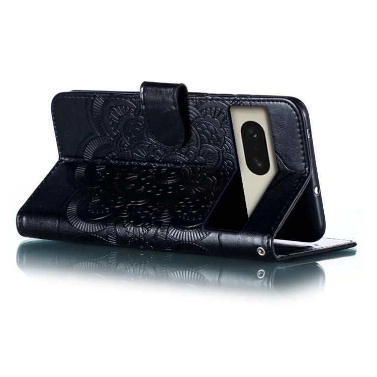 For Google Pixel 8 Case PU Leather Mandala Imprinted Design Wallet Phone Cover