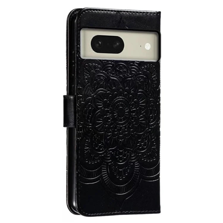 For Google Pixel 8 Case PU Leather Mandala Imprinted Design Wallet Phone Cover