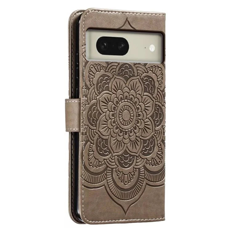 For Google Pixel 8 Case PU Leather Mandala Imprinted Design Wallet Phone Cover
