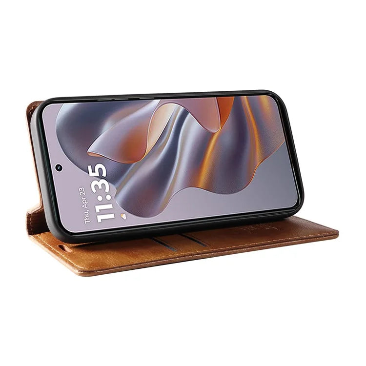 YIKATU YK-006 For Motorola Edge 50 Neo 5G Case Wallet Litchi Grain Leather Phone Cover Magnetic Auto-Absorbed