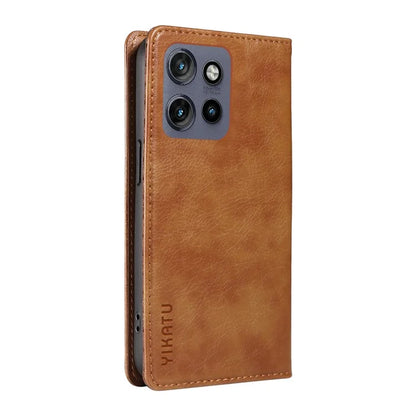 YIKATU YK-006 For Motorola Edge 50 Neo 5G Case Wallet Litchi Grain Leather Phone Cover Magnetic Auto-Absorbed