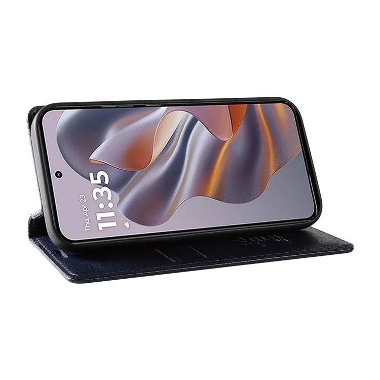 YIKATU YK-006 For Motorola Edge 50 Neo 5G Case Wallet Litchi Grain Leather Phone Cover Magnetic Auto-Absorbed