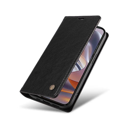 YIKATU YK-006 For Motorola Edge 50 Neo 5G Case Wallet Litchi Grain Leather Phone Cover Magnetic Auto-Absorbed