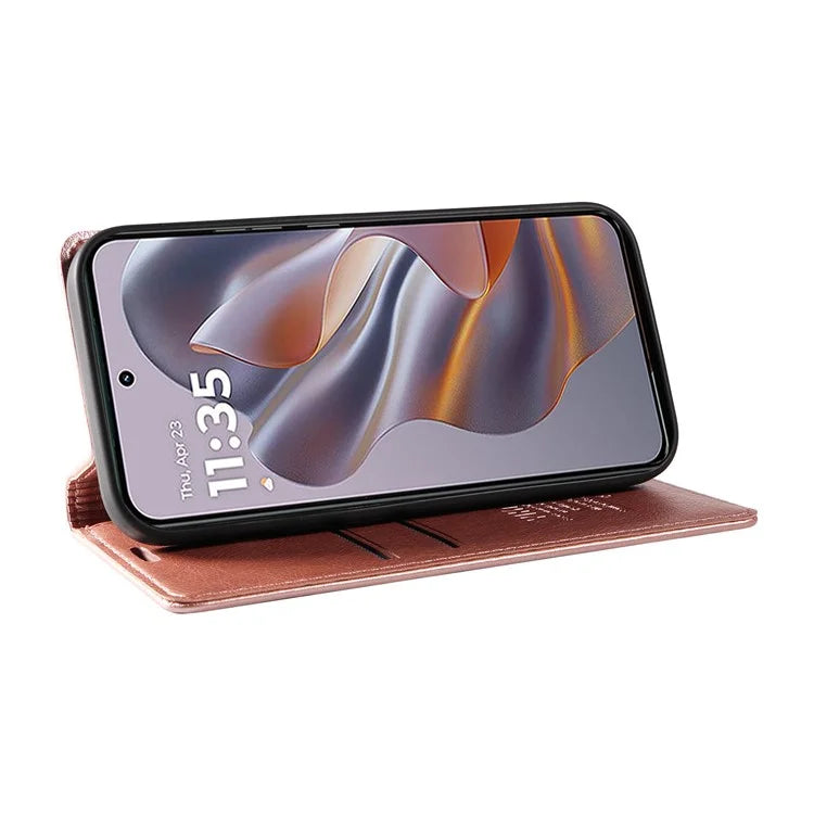 YIKATU YK-006 For Motorola Edge 50 Neo 5G Case Wallet Litchi Grain Leather Phone Cover Magnetic Auto-Absorbed