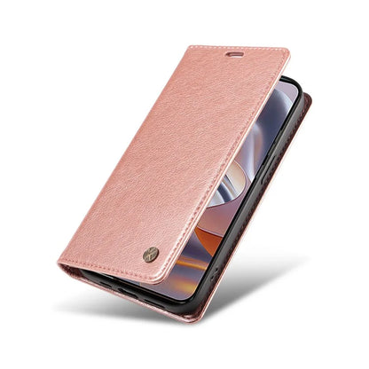 YIKATU YK-006 For Motorola Edge 50 Neo 5G Case Wallet Litchi Grain Leather Phone Cover Magnetic Auto-Absorbed
