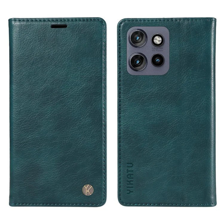 YIKATU YK-006 For Motorola Edge 50 Neo 5G Case Wallet Litchi Grain Leather Phone Cover Magnetic Auto-Absorbed