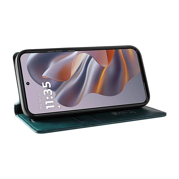 YIKATU YK-006 For Motorola Edge 50 Neo 5G Case Wallet Litchi Grain Leather Phone Cover Magnetic Auto-Absorbed