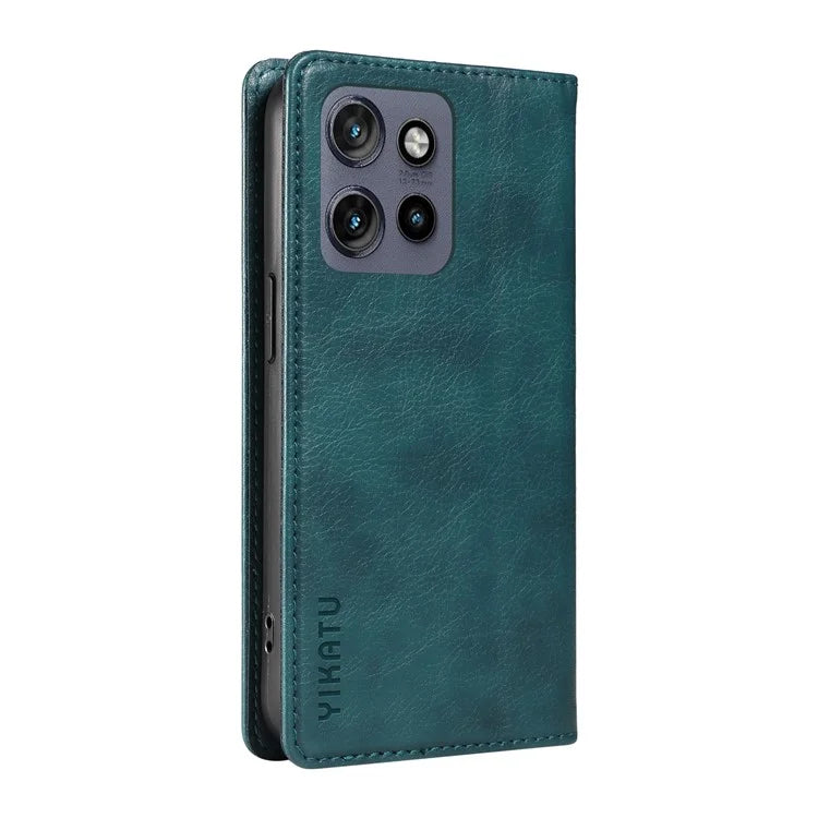 YIKATU YK-006 For Motorola Edge 50 Neo 5G Case Wallet Litchi Grain Leather Phone Cover Magnetic Auto-Absorbed