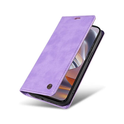 YIKATU YK-006 For Motorola Edge 50 Neo 5G Case Wallet Litchi Grain Leather Phone Cover Magnetic Auto-Absorbed