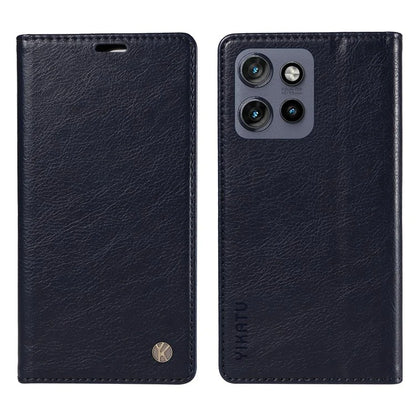 YIKATU YK-006 For Motorola Edge 50 Neo 5G Case Wallet Litchi Grain Leather Phone Cover Magnetic Auto-Absorbed