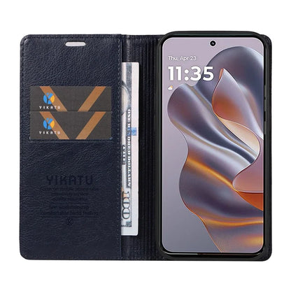 YIKATU YK-006 For Motorola Edge 50 Neo 5G Case Wallet Litchi Grain Leather Phone Cover Magnetic Auto-Absorbed