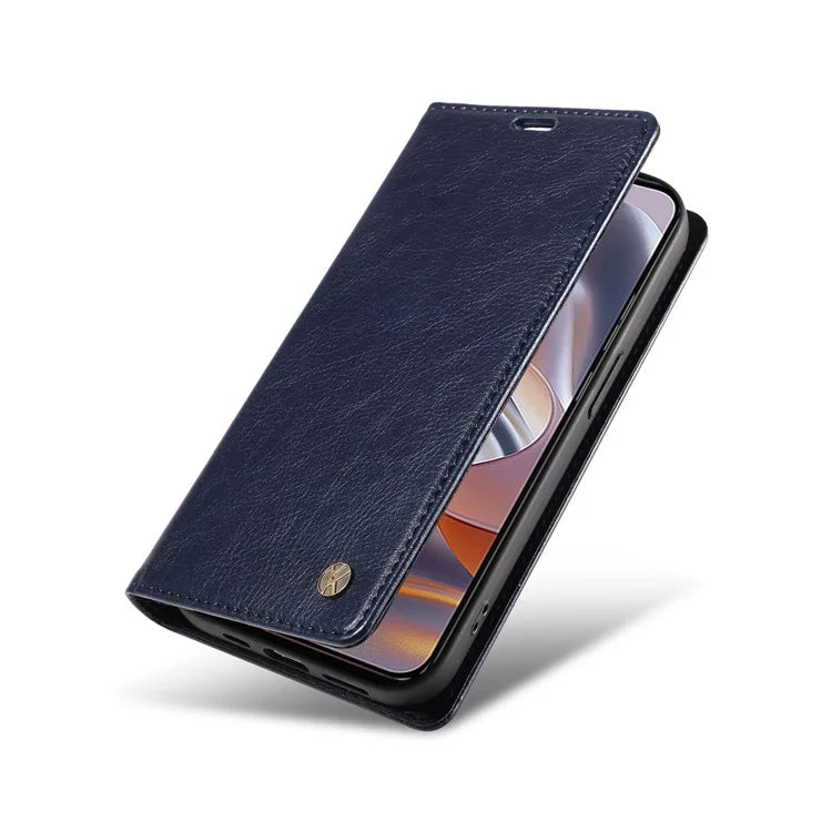 YIKATU YK-006 For Motorola Edge 50 Neo 5G Case Wallet Litchi Grain Leather Phone Cover Magnetic Auto-Absorbed