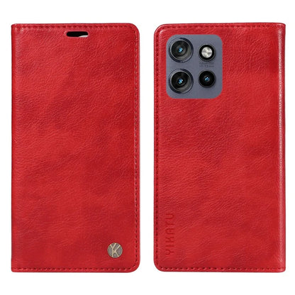 YIKATU YK-006 For Motorola Edge 50 Neo 5G Case Wallet Litchi Grain Leather Phone Cover Magnetic Auto-Absorbed