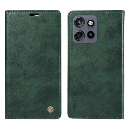 YIKATU YK-006 For Motorola Edge 50 Neo 5G Case Wallet Litchi Grain Leather Phone Cover Magnetic Auto-Absorbed