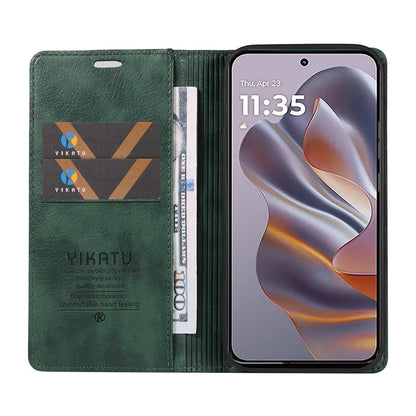 YIKATU YK-006 For Motorola Edge 50 Neo 5G Case Wallet Litchi Grain Leather Phone Cover Magnetic Auto-Absorbed