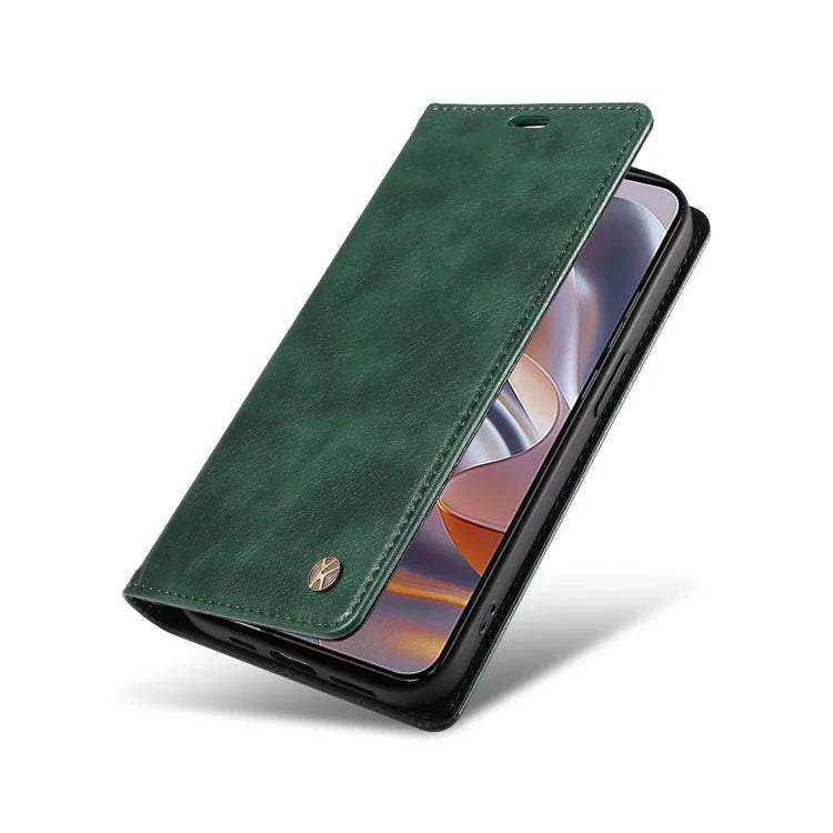 YIKATU YK-006 For Motorola Edge 50 Neo 5G Case Wallet Litchi Grain Leather Phone Cover Magnetic Auto-Absorbed