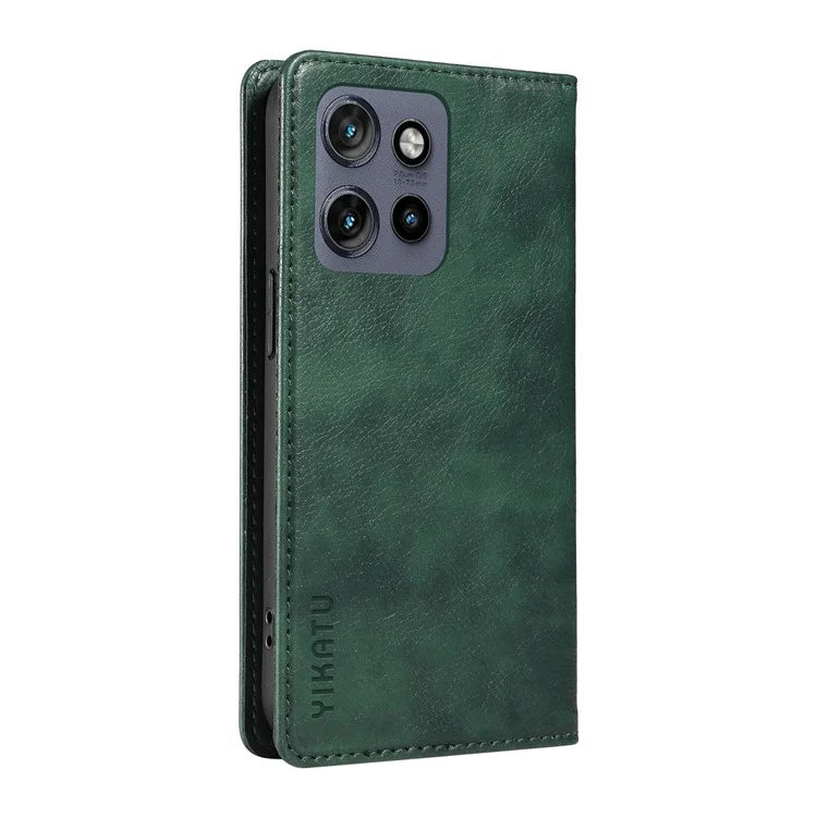 YIKATU YK-006 For Motorola Edge 50 Neo 5G Case Wallet Litchi Grain Leather Phone Cover Magnetic Auto-Absorbed