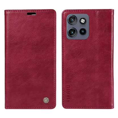 YIKATU YK-006 For Motorola Edge 50 Neo 5G Case Wallet Litchi Grain Leather Phone Cover Magnetic Auto-Absorbed