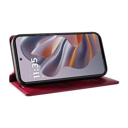 YIKATU YK-006 For Motorola Edge 50 Neo 5G Case Wallet Litchi Grain Leather Phone Cover Magnetic Auto-Absorbed