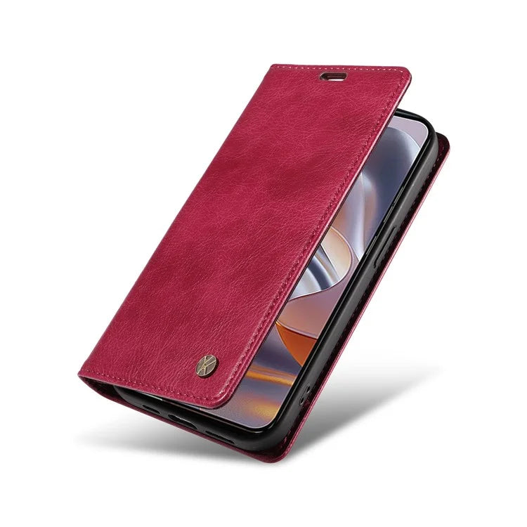 YIKATU YK-006 For Motorola Edge 50 Neo 5G Case Wallet Litchi Grain Leather Phone Cover Magnetic Auto-Absorbed