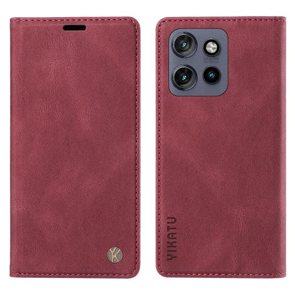 YIKATU YK-004 For Motorola Edge 50 Neo 5G Case Leather Skin-Touch Phone Cover Magnetic Auto-Absorbed