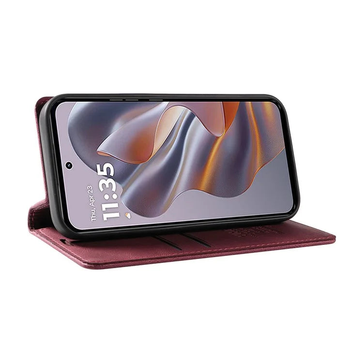 YIKATU YK-004 For Motorola Edge 50 Neo 5G Case Leather Skin-Touch Phone Cover Magnetic Auto-Absorbed