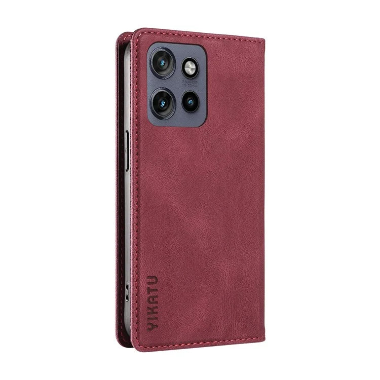 YIKATU YK-004 For Motorola Edge 50 Neo 5G Case Leather Skin-Touch Phone Cover Magnetic Auto-Absorbed