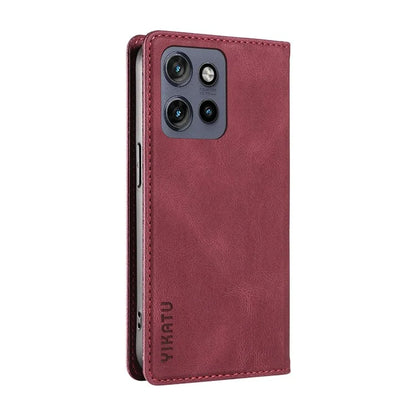 YIKATU YK-004 For Motorola Edge 50 Neo 5G Case Leather Skin-Touch Phone Cover Magnetic Auto-Absorbed