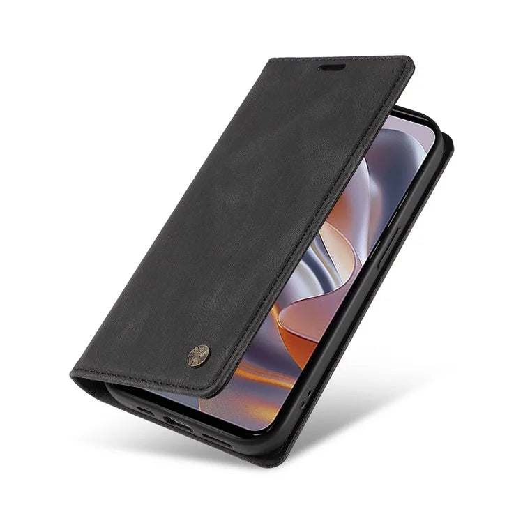 YIKATU YK-004 For Motorola Edge 50 Neo 5G Case Leather Skin-Touch Phone Cover Magnetic Auto-Absorbed