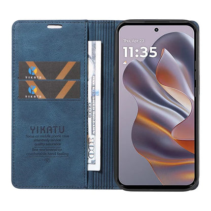 YIKATU YK-004 For Motorola Edge 50 Neo 5G Case Leather Skin-Touch Phone Cover Magnetic Auto-Absorbed
