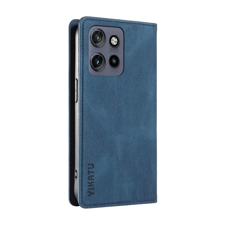 YIKATU YK-004 For Motorola Edge 50 Neo 5G Case Leather Skin-Touch Phone Cover Magnetic Auto-Absorbed
