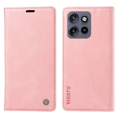 YIKATU YK-004 For Motorola Edge 50 Neo 5G Case Leather Skin-Touch Phone Cover Magnetic Auto-Absorbed