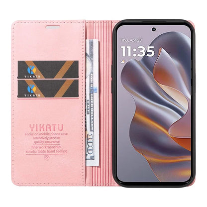 YIKATU YK-004 For Motorola Edge 50 Neo 5G Case Leather Skin-Touch Phone Cover Magnetic Auto-Absorbed