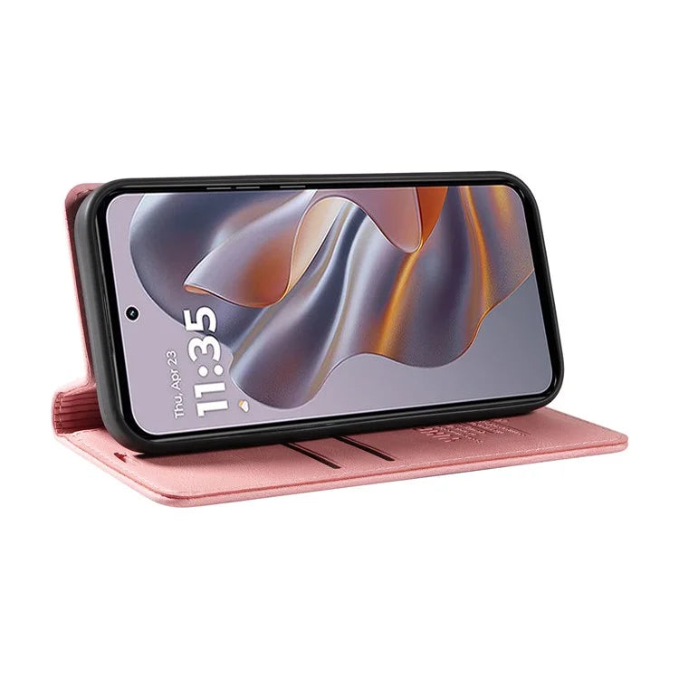 YIKATU YK-004 For Motorola Edge 50 Neo 5G Case Leather Skin-Touch Phone Cover Magnetic Auto-Absorbed