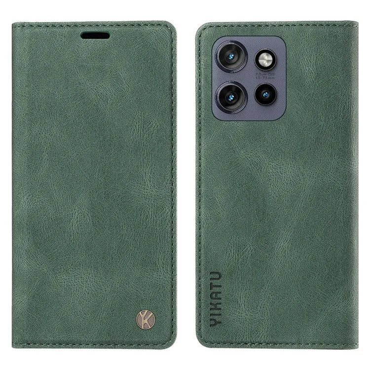 YIKATU YK-004 For Motorola Edge 50 Neo 5G Case Leather Skin-Touch Phone Cover Magnetic Auto-Absorbed