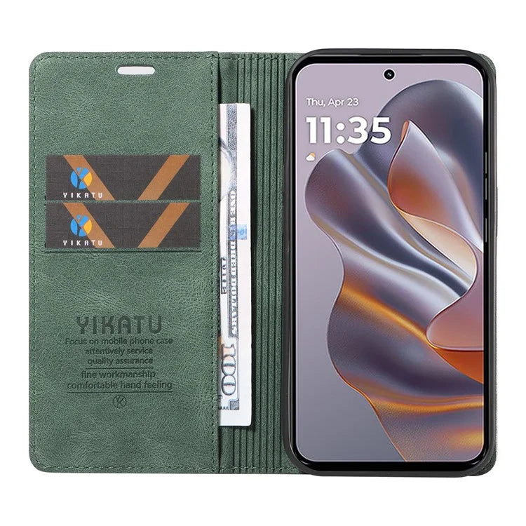 YIKATU YK-004 For Motorola Edge 50 Neo 5G Case Leather Skin-Touch Phone Cover Magnetic Auto-Absorbed