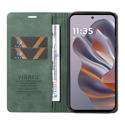 YIKATU YK-004 For Motorola Edge 50 Neo 5G Case Leather Skin-Touch Phone Cover Magnetic Auto-Absorbed