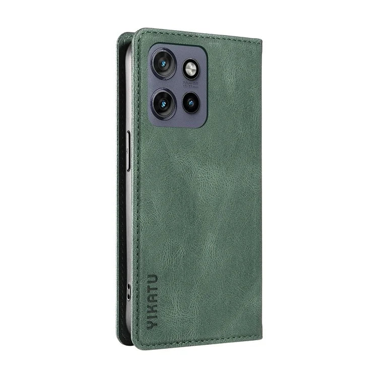 YIKATU YK-004 For Motorola Edge 50 Neo 5G Case Leather Skin-Touch Phone Cover Magnetic Auto-Absorbed