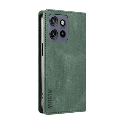 YIKATU YK-004 For Motorola Edge 50 Neo 5G Case Leather Skin-Touch Phone Cover Magnetic Auto-Absorbed
