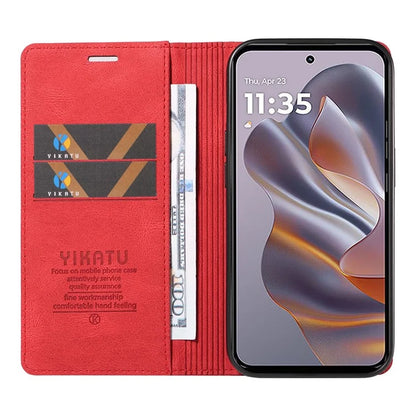 YIKATU YK-004 For Motorola Edge 50 Neo 5G Case Leather Skin-Touch Phone Cover Magnetic Auto-Absorbed