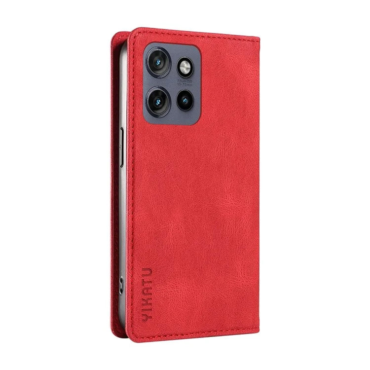 YIKATU YK-004 For Motorola Edge 50 Neo 5G Case Leather Skin-Touch Phone Cover Magnetic Auto-Absorbed