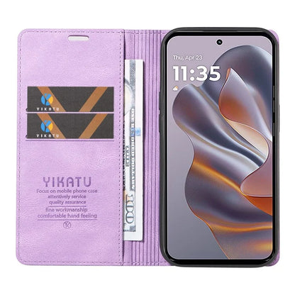YIKATU YK-004 For Motorola Edge 50 Neo 5G Case Leather Skin-Touch Phone Cover Magnetic Auto-Absorbed
