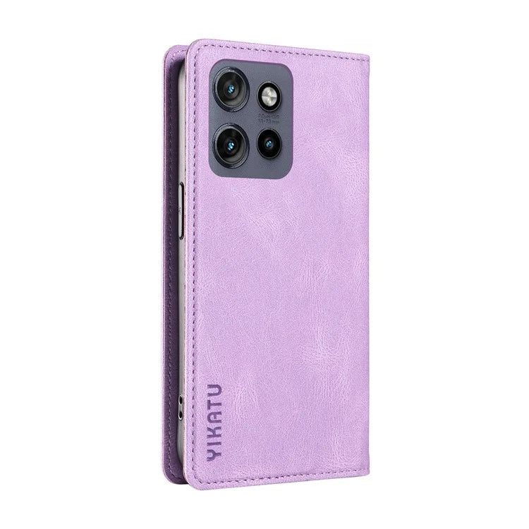 YIKATU YK-004 For Motorola Edge 50 Neo 5G Case Leather Skin-Touch Phone Cover Magnetic Auto-Absorbed