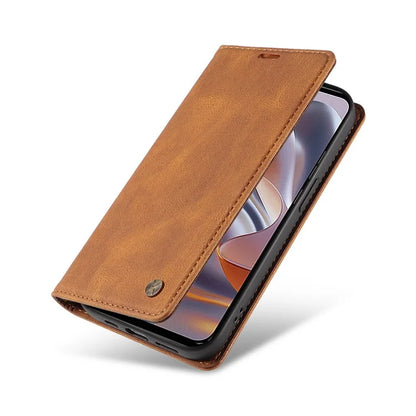 YIKATU YK-004 For Motorola Edge 50 Neo 5G Case Leather Skin-Touch Phone Cover Magnetic Auto-Absorbed