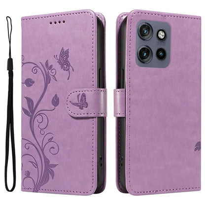 For Motorola Edge 50 Neo 5G Case Flower Pattern PU Leather Wallet Phone Cover
