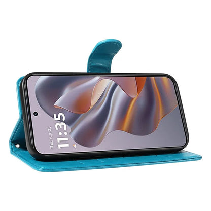 For Motorola Edge 50 Neo 5G Case Flower Pattern PU Leather Wallet Phone Cover