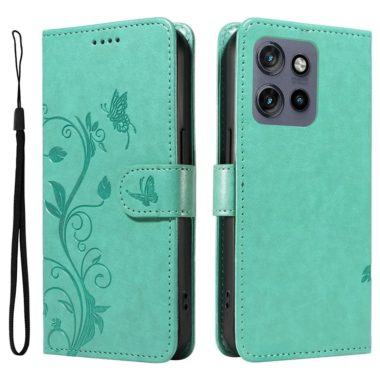 For Motorola Edge 50 Neo 5G Case Flower Pattern PU Leather Wallet Phone Cover