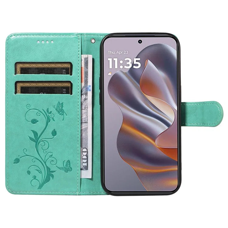 For Motorola Edge 50 Neo 5G Case Flower Pattern PU Leather Wallet Phone Cover