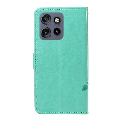 For Motorola Edge 50 Neo 5G Case Flower Pattern PU Leather Wallet Phone Cover